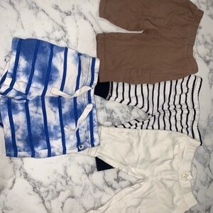 Set of Four Baby Shorts - Blue, Brown, White